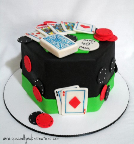 Poker Table Cake - Specialty Cake Creations