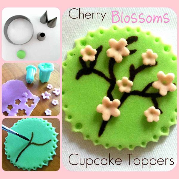 Assembling Cherry Blossom Cupcake Toppers tutorial
