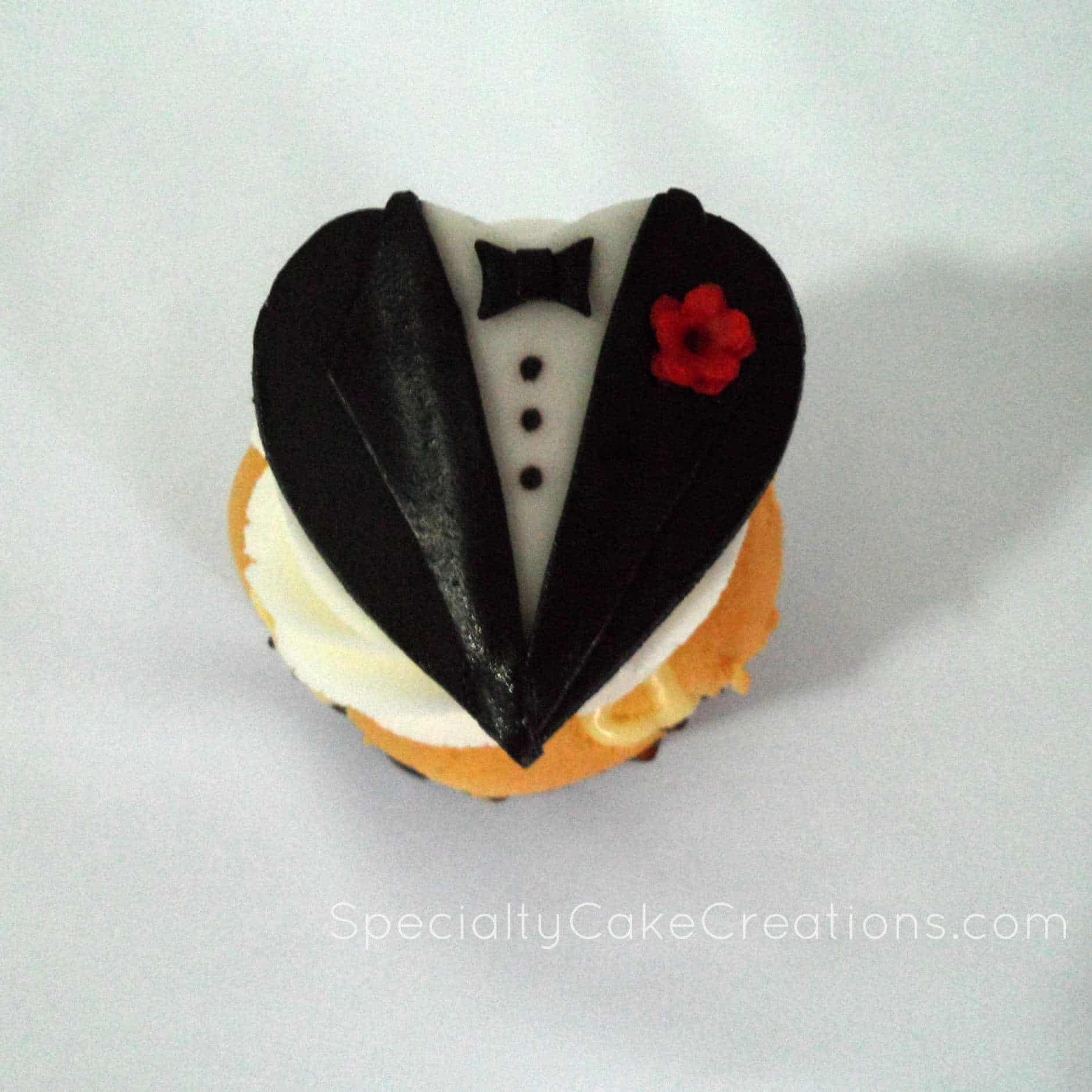 Cupcake with Groom Topper